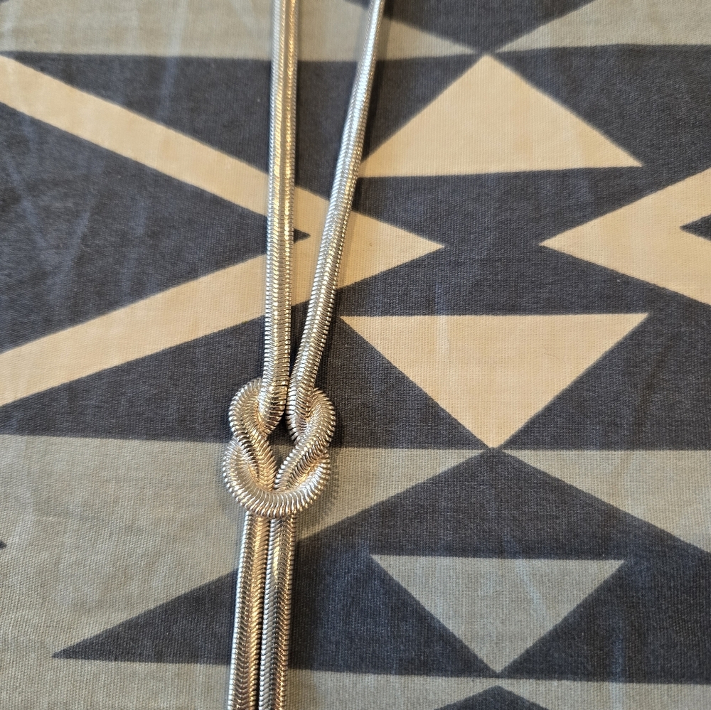 Kenneth Cole Y-Knot Silver Snake Chain Necklace